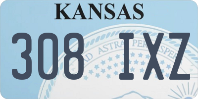 KS license plate 308IXZ