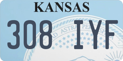 KS license plate 308IYF