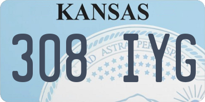 KS license plate 308IYG