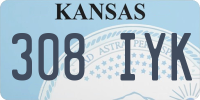 KS license plate 308IYK