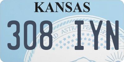 KS license plate 308IYN