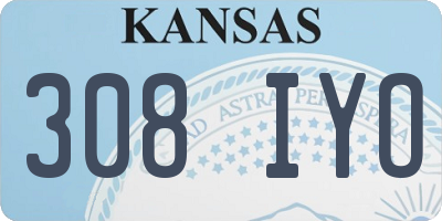 KS license plate 308IYO