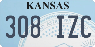 KS license plate 308IZC
