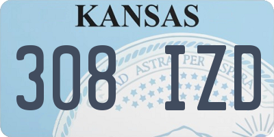 KS license plate 308IZD