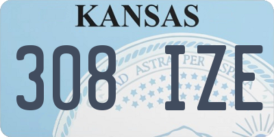 KS license plate 308IZE