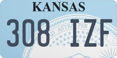 KS license plate 308IZF
