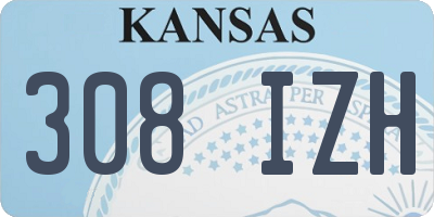 KS license plate 308IZH