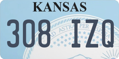 KS license plate 308IZQ