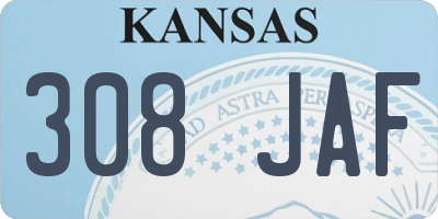 KS license plate 308JAF
