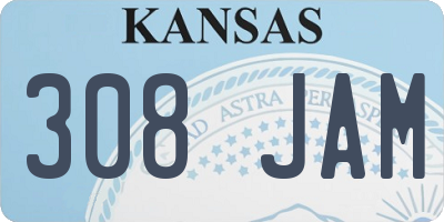 KS license plate 308JAM