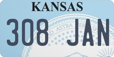KS license plate 308JAN