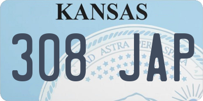 KS license plate 308JAP