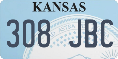 KS license plate 308JBC