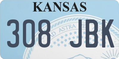KS license plate 308JBK