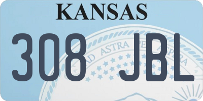 KS license plate 308JBL