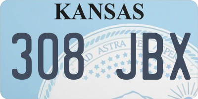 KS license plate 308JBX