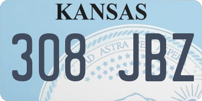 KS license plate 308JBZ
