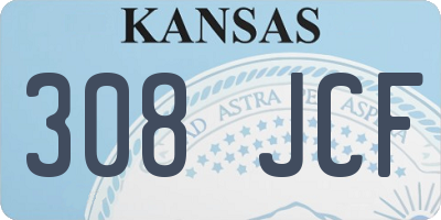 KS license plate 308JCF