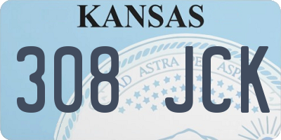 KS license plate 308JCK