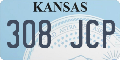 KS license plate 308JCP