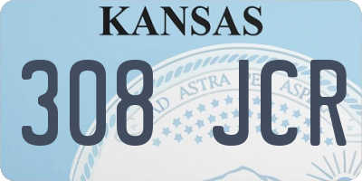 KS license plate 308JCR