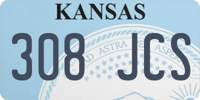 KS license plate 308JCS