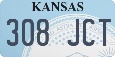KS license plate 308JCT