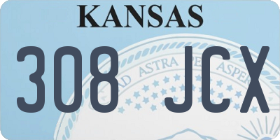 KS license plate 308JCX