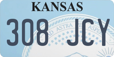 KS license plate 308JCY