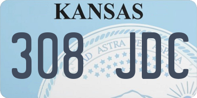 KS license plate 308JDC