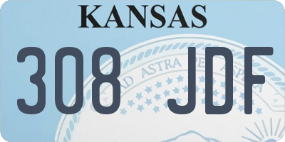 KS license plate 308JDF