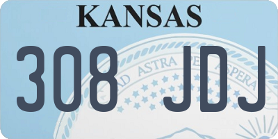KS license plate 308JDJ