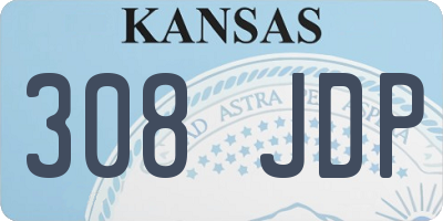 KS license plate 308JDP