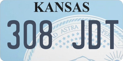 KS license plate 308JDT