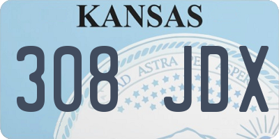 KS license plate 308JDX