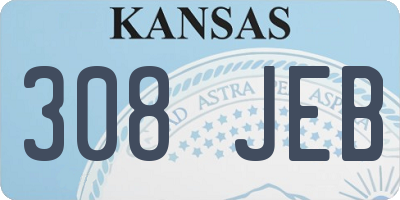 KS license plate 308JEB