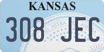 KS license plate 308JEC