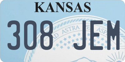 KS license plate 308JEM