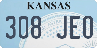 KS license plate 308JEO