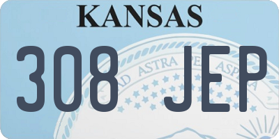 KS license plate 308JEP