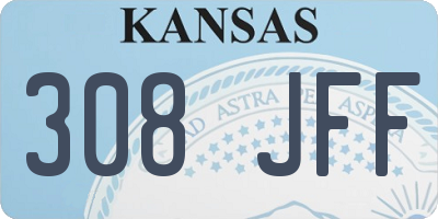 KS license plate 308JFF