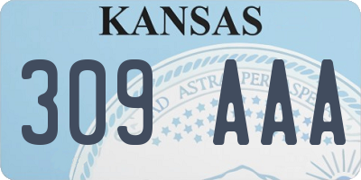 KS license plate 309AAA