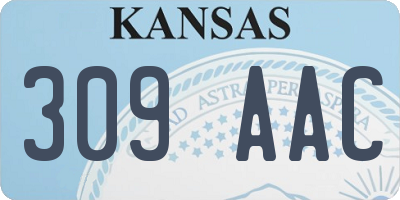 KS license plate 309AAC