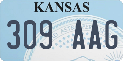 KS license plate 309AAG