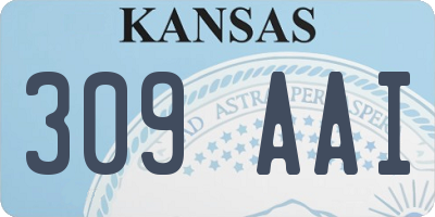KS license plate 309AAI