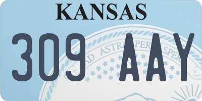 KS license plate 309AAY