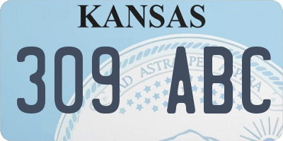 KS license plate 309ABC