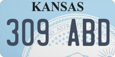 KS license plate 309ABD