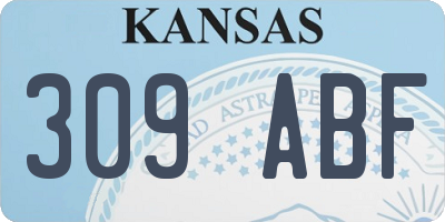KS license plate 309ABF
