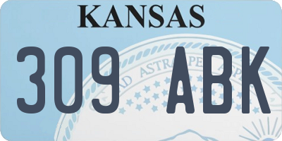 KS license plate 309ABK